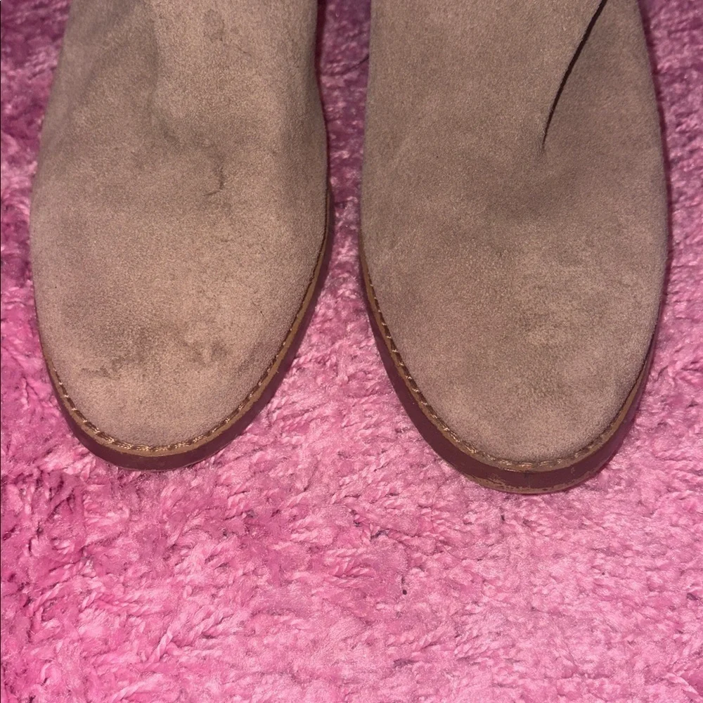 Lands End Suede Booties Taupe Brown Size 11